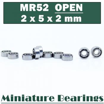 MR52 Open Ball Bearings 2mm x 5mm x 2mm (10 Pack)