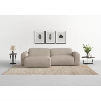 Kaltschaum‑Ecksofa Braga, L‑Form, Cord‑Tuch