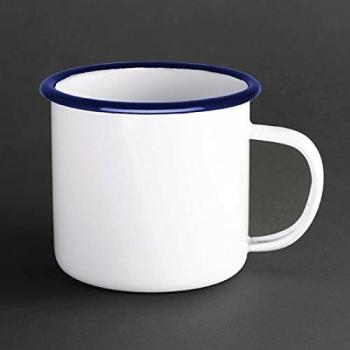 Olympia Stainless Steel Enamel Mugs 350ml (6-Pack)