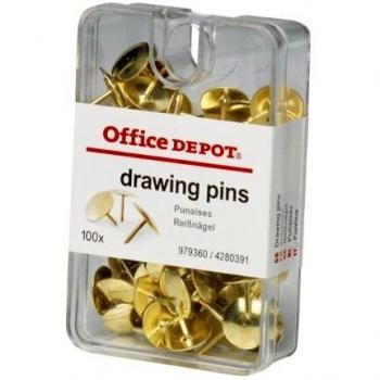 Office Depot Copper Plated Drawing Pins (100/bx)