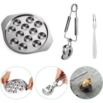 Étiquette de Service Escargot – Set 3 pièces en inox