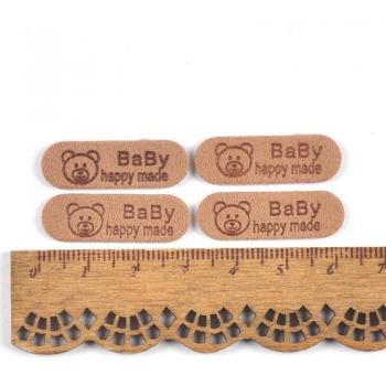 Étiquettes de couture ours mignon, 50 pièces, CP3509