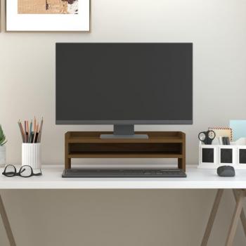 Support de moniteur en bois marron miel 50x24x16 cm