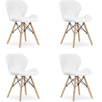 Sillas Lago PureWhite Ecopiel – 4 piezas