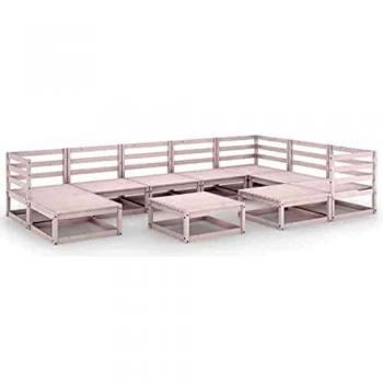 VidaXL 10-tlg. Lounge-Möbelset Weiß Kiefer Massivholz