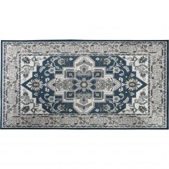 Large Vintage Grey Area Rug for Living Room, Bedroom