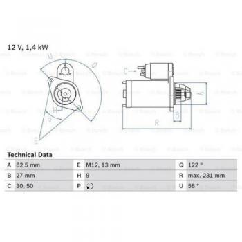 Bosch 1.4 kW Starter