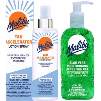 Lotion Spray Abbronzatura Malibu + Gel Aloe 250ml + 200ml