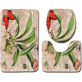 Tapetes de Baño Antideslizantes con Diseño de Mariposas
