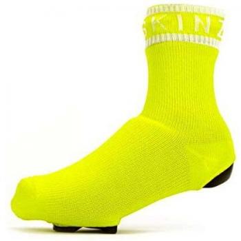 SEALSKINZ Unisex Waterproof All Weather Oversocks, Neon Yellow/White, Small/Medium
