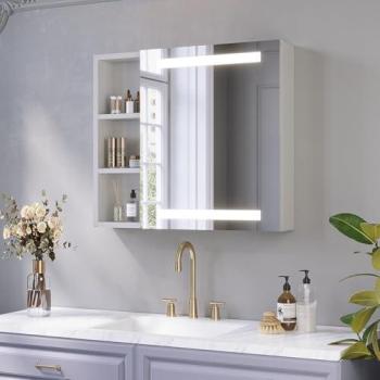 Aquabatos Badezimmer‑Spiegel 100x70 cm – Touchsensor, dimmbar, Heizfunktion