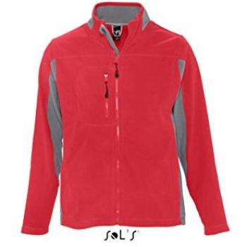 Sols Fleecepullover Nordpol Herren‑Jacke – Bicolor Cremallera, Rot, XL