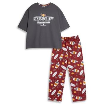 Adult 2XL Women’s Long‑Leg, Short‑Sleeve Pajama Set – Disney Multicolor