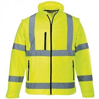 Portwest 2 in 1 Waterproof Hi Vis Softshell Jacket Yellow Medium