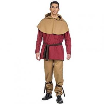Elbenwald Outfit Hombres: Pantalón de Algodón y Túnica Roja
