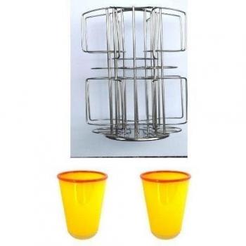 Set de Café Tassimo con Soporte Metálico y Accesorios de Vaso