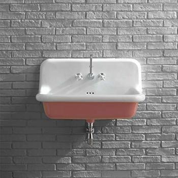 Lavabo scolastico 90 cm in ceramica smaltata