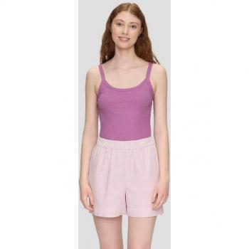 QS Damen T-Shirt Lila, Rundhalsausschnitt – Größe M