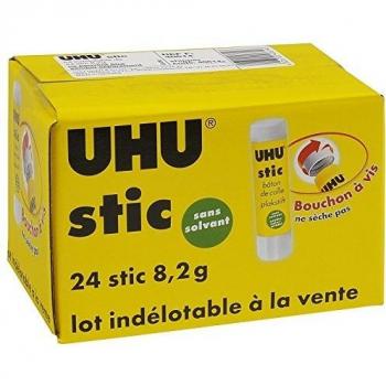 Sticks Colle UHU Blanc – Ensemble de 24 tubes (8,2 g)