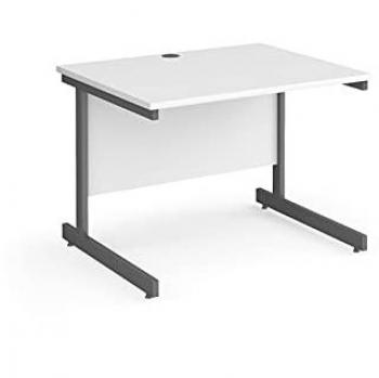 Dams 25 Straight Desk with Graphite Frame – 1m x 800mm