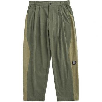 Chic Pantalones Pana Bloque de Color