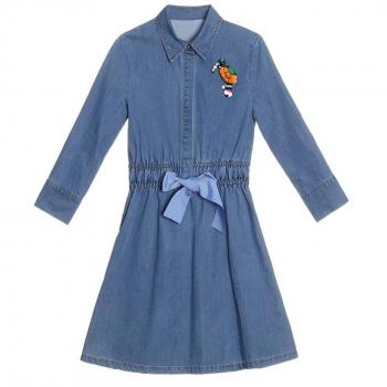 USA 7‑Sleeve Denim Dress, Light Blue