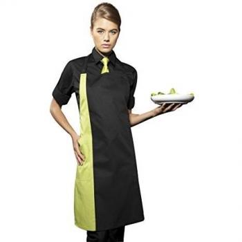 Top Tier Male Color‑Block Bib Apron – Black/Red