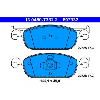 ATE Kit Pastiglie Freno senza Contatto Segnalazione Usura 13.0460‑7332.2