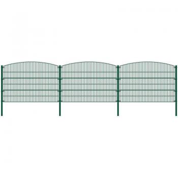 Recinzione a Doppia Asta Home Deluxe Montagna – 80 cm x 16 m, Pali Angolari Verde/Antracite