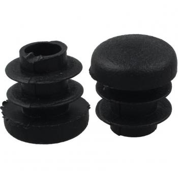 Capuchons pour tubes ronds 14mm en plastique noir