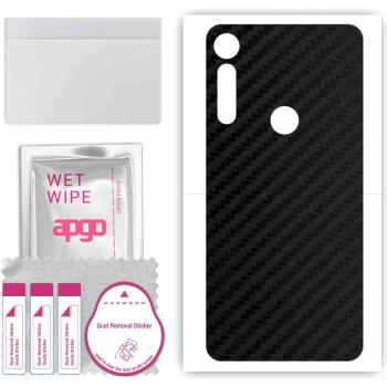 Funda Protectora de Vinilo para Motorola Moto G8 Play, Adhesivo Carbono Negro