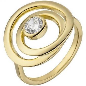 Goldfarbener JOBO Silberring mit Zirkonia