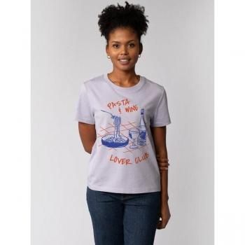 Pasta Lover Club – T-shirt in stile blu cobalto, sambuco e rosso