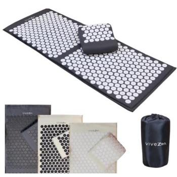 Coussin & Tapis Serenity – Pack Acupression à Transporter – Gris Noir – Vivezen
