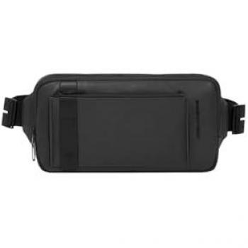 Piquadro David RFID Leather Fanny Pack 28 cm Black