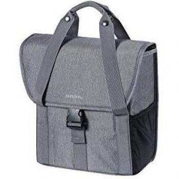 Basil Go Single Einzeltasche grau meliert mit Reflexstreifen 16l
