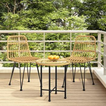 Sillas de jardín 2 unidades ratán sintético 48x62x84 cm Marrón