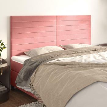VidaXL 4er Set Kopfteile Rosa 80x5x78/88 cm Samt
