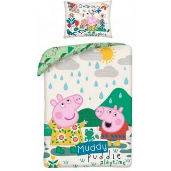 Capa de Edredón Peppa Pig Muddy Puddle Single Negro