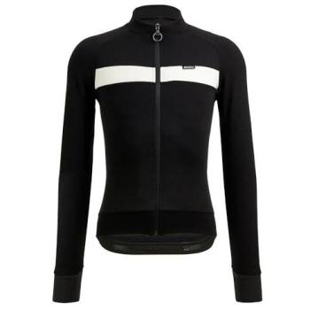 Maillot Santini Adapt Wool de manga larga negro blanco