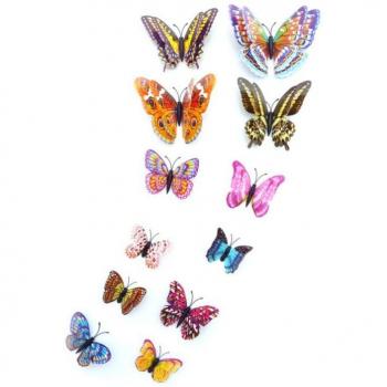 12pcs 3D Glow-in-the-Dark Butterfly Stickers