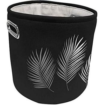 Boîte de rangement imprimée Orbella en noir avec finitions argentées
