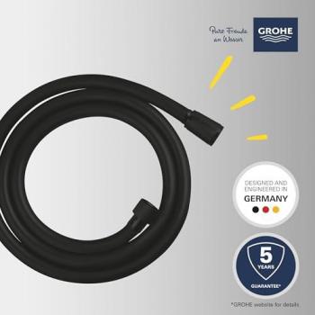 Flexo de ducha Grohe VitalioFlex Trend 1500 mm negro mate, resistente al calor y a la torsión