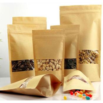Bolsas de té de papel Kraft con cremallera, 100 unids/lote