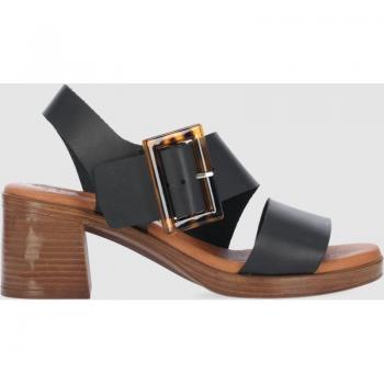 Chika10 Tacones de Piel Negro para Mujer