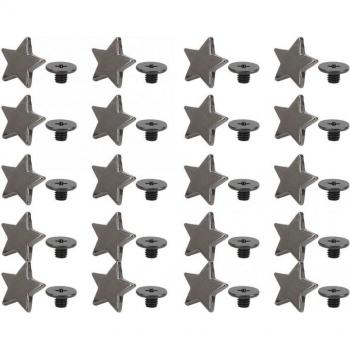 20Pcs Star Stud Rivets for DIY Clothing and Accessories with Screws