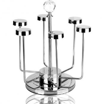 6-Cup Rotating Stainless Steel Rack