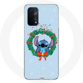 Merry Christmas Blue Stitch Snow Phone Cover for Oppo A74 5G