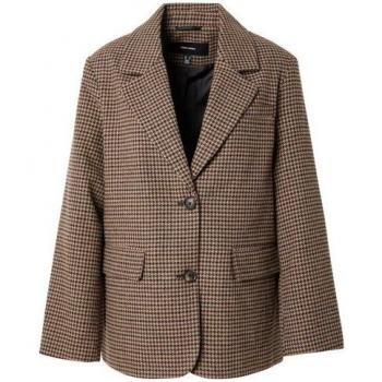 Blazer femme oversize couleur marron à motifs carrés – Vero Moda