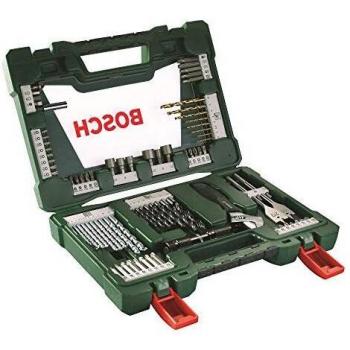 Bosch Accessoires 83 pièces Jeu de forets et d'embouts en titane V-Line (avec lampe torche LED et clé à molette, pour le bois, la pierre et le métal, accessoires outils de perçage et de vissage)